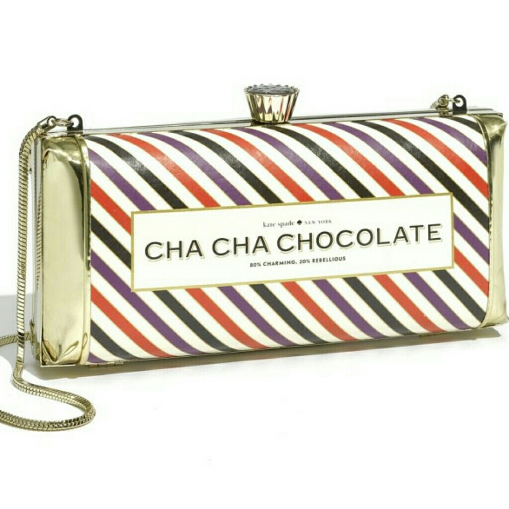 Kate Spade Cha Cha Chocolate Striped Clutc…